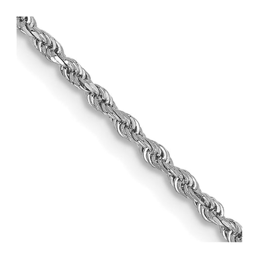 14k White Gold 2.25mm D/C Rope with Lobster Clasp Chain