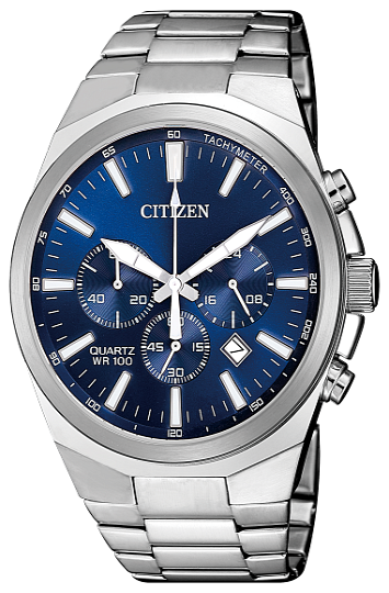 QUARTZ-MEN QUARTZ WR100 SS BRAC BLUE