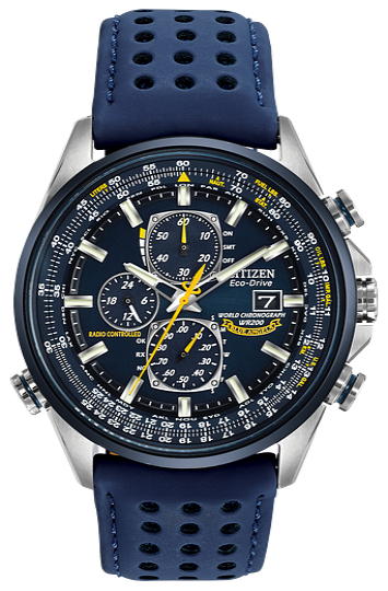 World Chronograph A-T-MEN ECO WR200 SSTB STRA BLUE