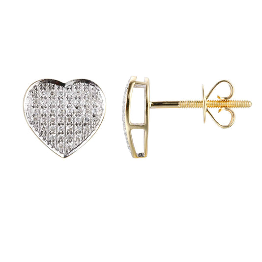 10KT Yellow Gold 0.25 Carat Heart Earrings-0124304-YG