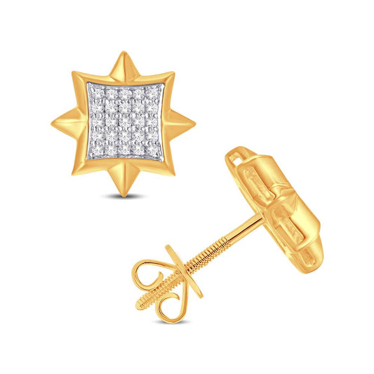 10KT Yellow Gold 0.14 Carat Star Earrings-0125746-YG