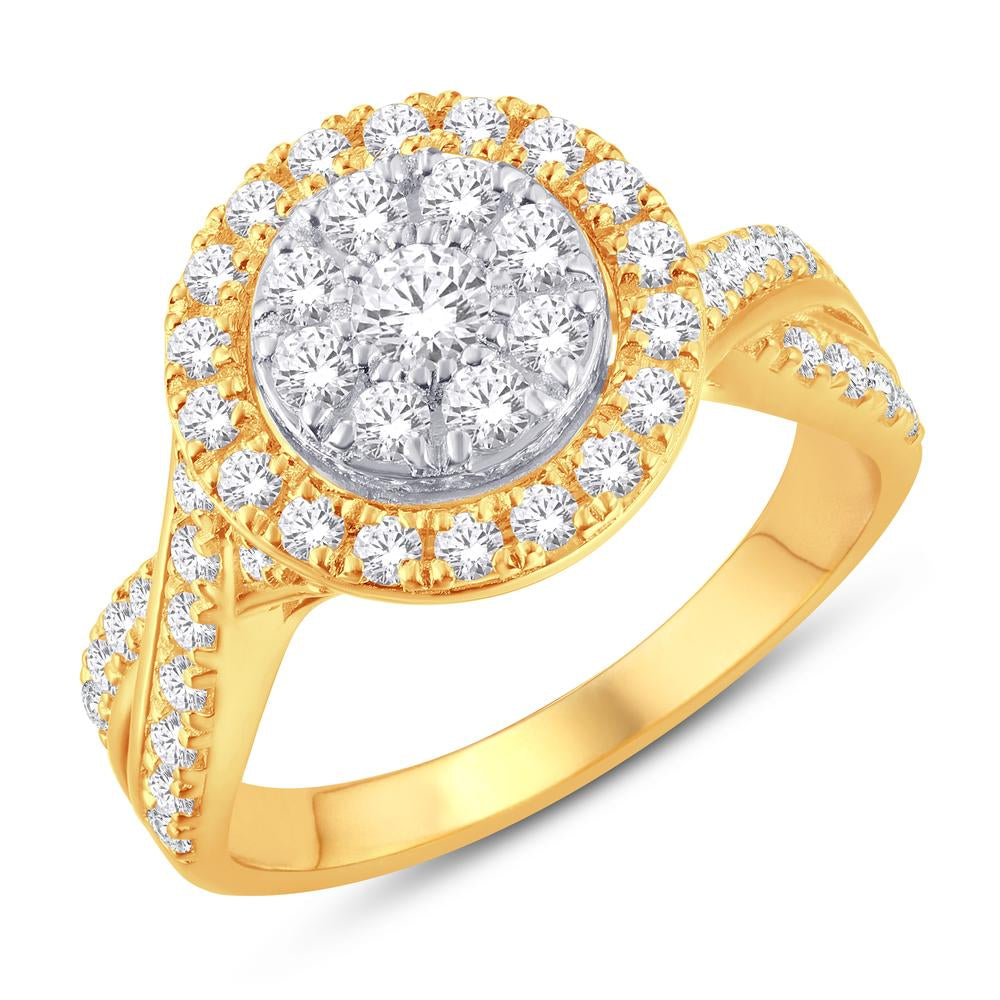 10KT Two-tone (Yellow and White) Gold 0.47 Carat Round Ladies Ring-0224029-YW