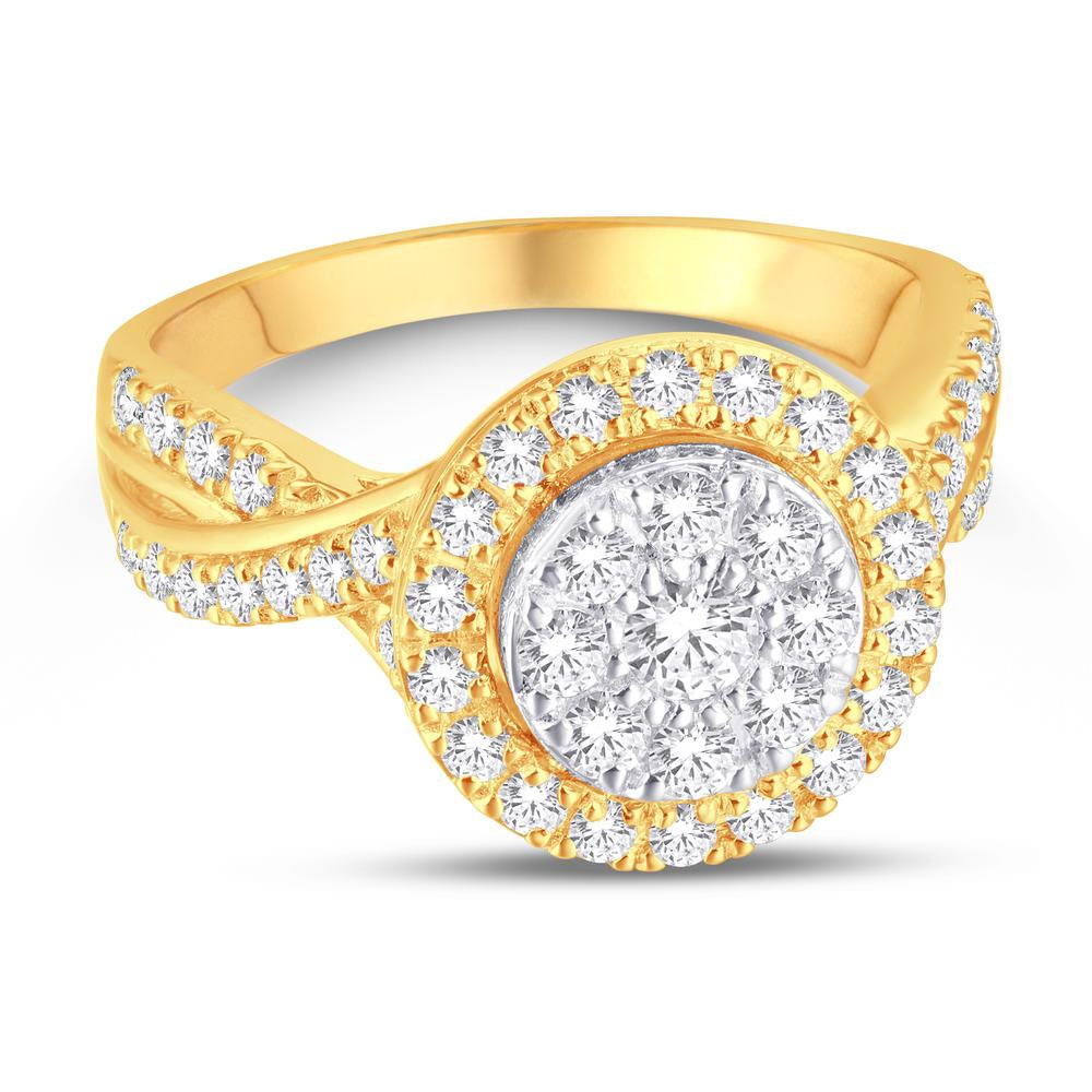 10KT Two-tone (Yellow and White) Gold 0.47 Carat Round Ladies Ring-0224029-YW