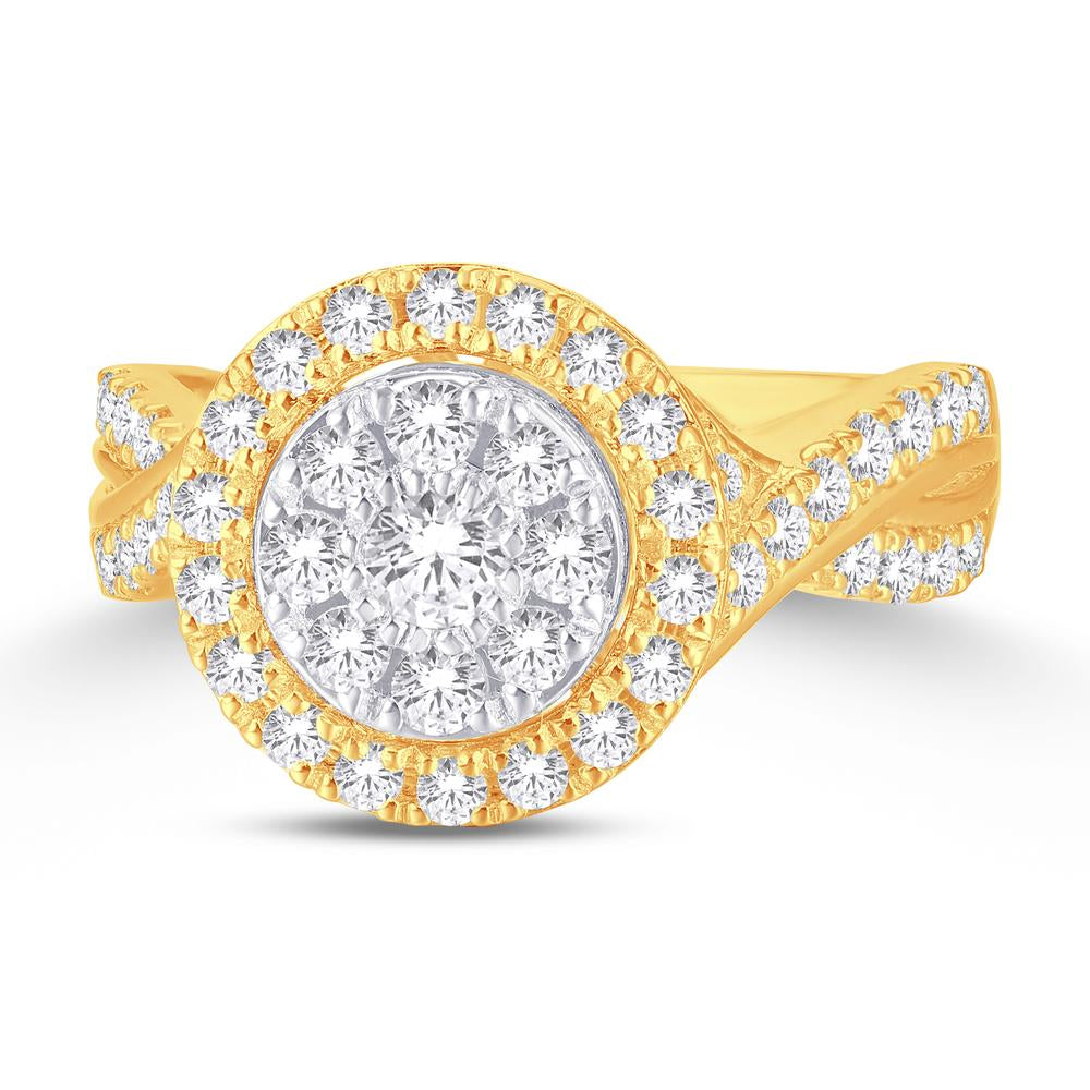 10KT Two-tone (Yellow and White) Gold 0.47 Carat Round Ladies Ring-0224029-YW