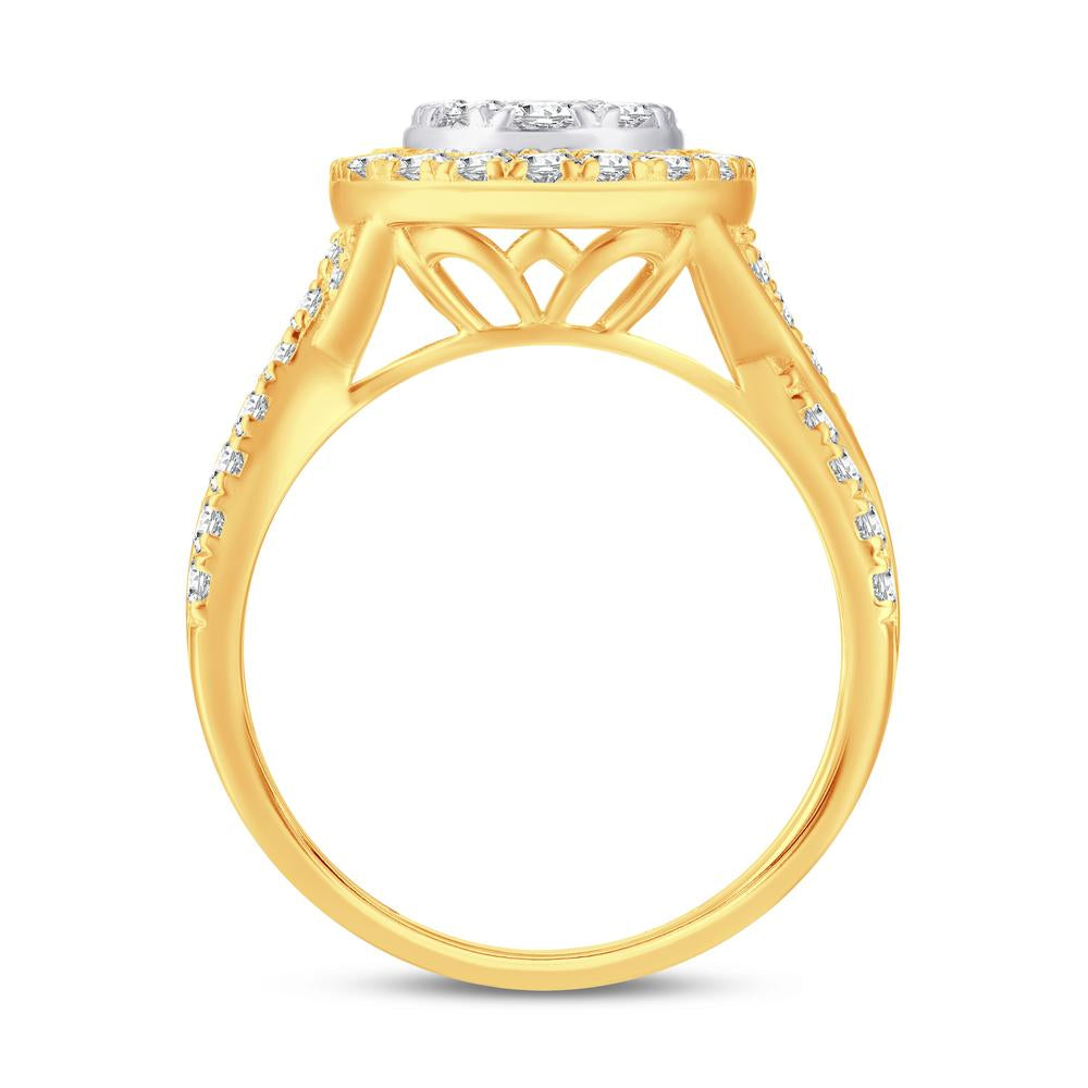 10KT Two-tone (Yellow and White) Gold 0.47 Carat Round Ladies Ring-0224029-YW