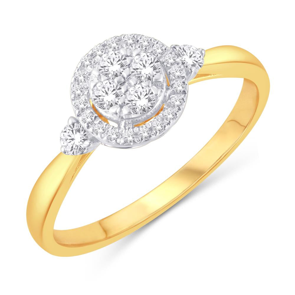 10KT Yellow Gold 0.25 Carat Round Ladies Ring-0224044-YG