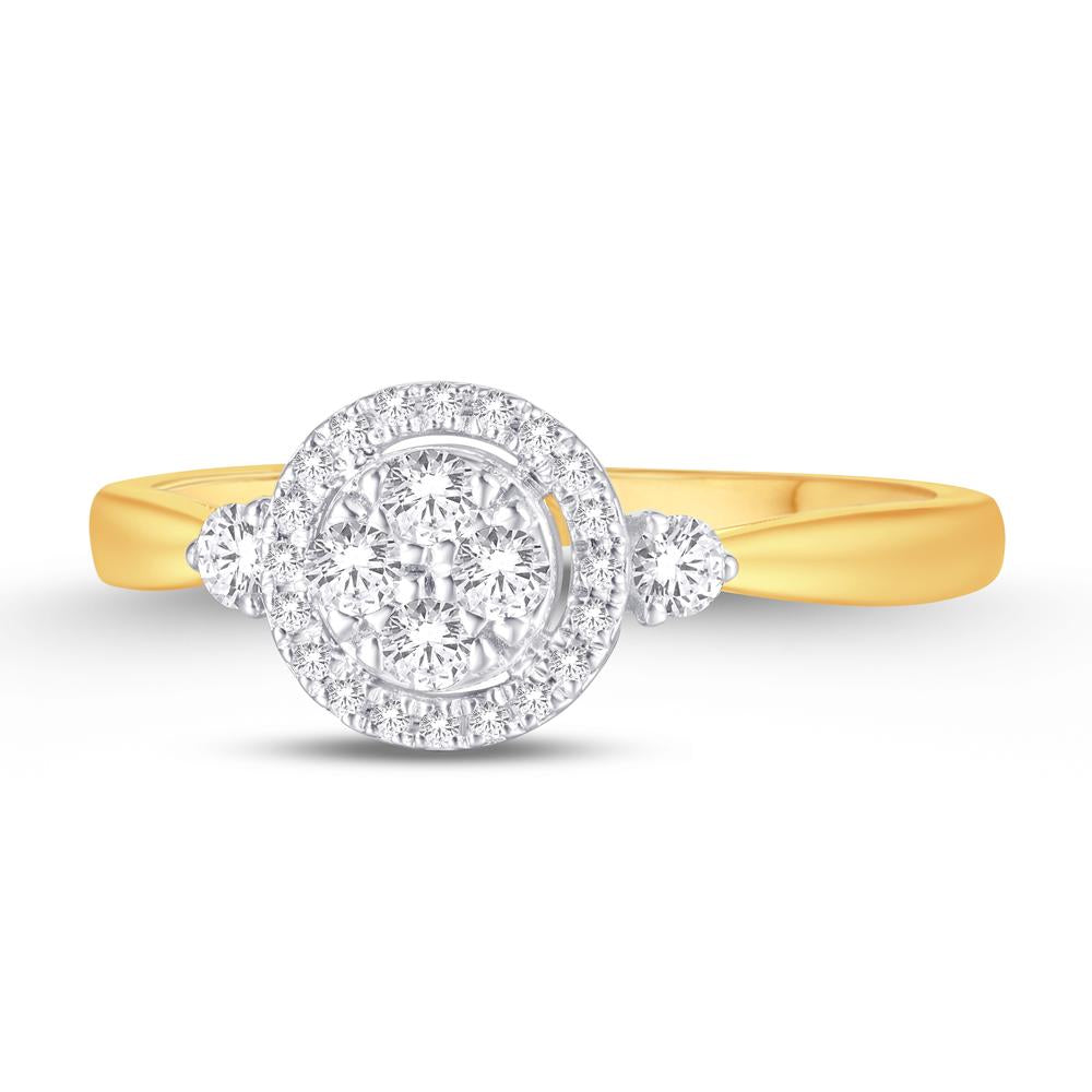 10KT Yellow Gold 0.25 Carat Round Ladies Ring-0224044-YG