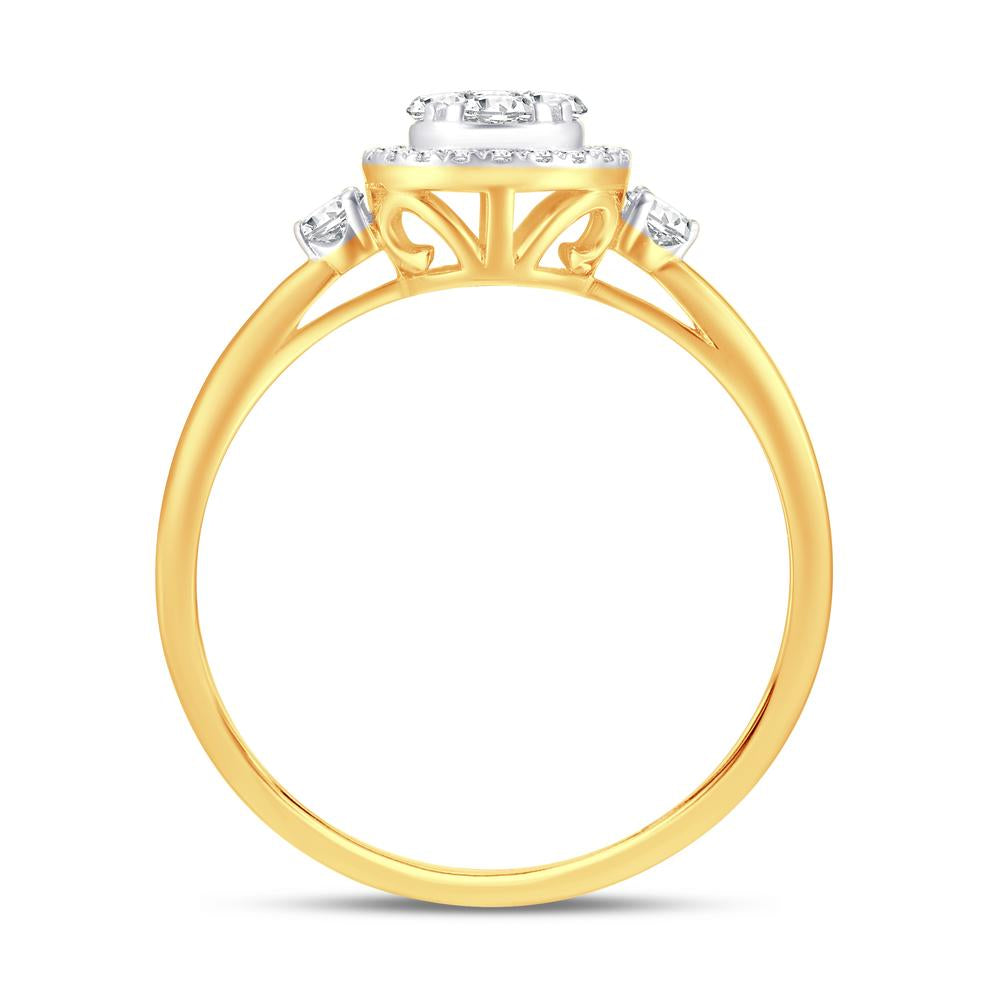 10KT Yellow Gold 0.25 Carat Round Ladies Ring-0224044-YG