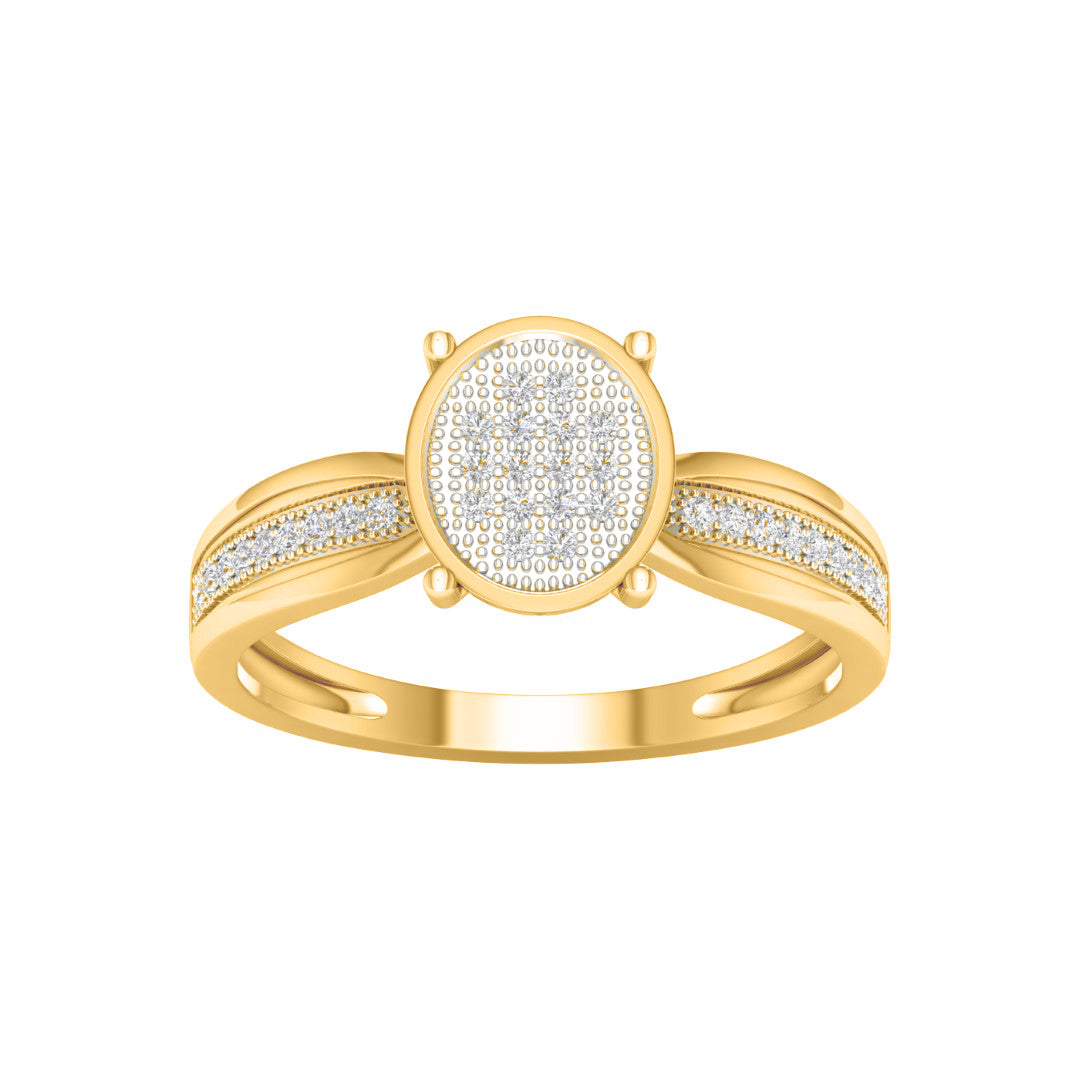 10KT Yellow Gold 0.10 Carat Round Ladies Ring-0227938-YG