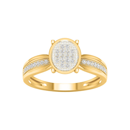 10KT Yellow Gold 0.10 Carat Round Ladies Ring-0227938-YG