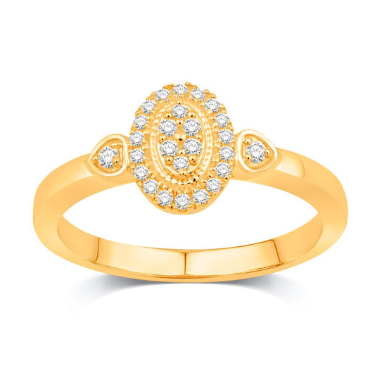 10KT Yellow Gold 0.16 Carat Oval Ladies Ring-0232182-YG