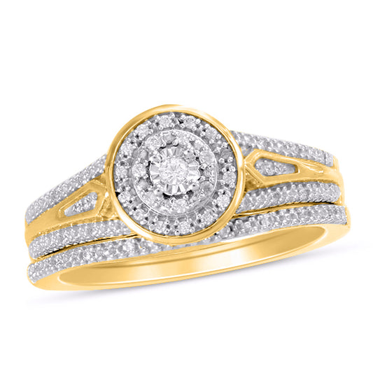 10KT Yellow Gold 0.17 Carat Round Bridal Ring-0242322-YG