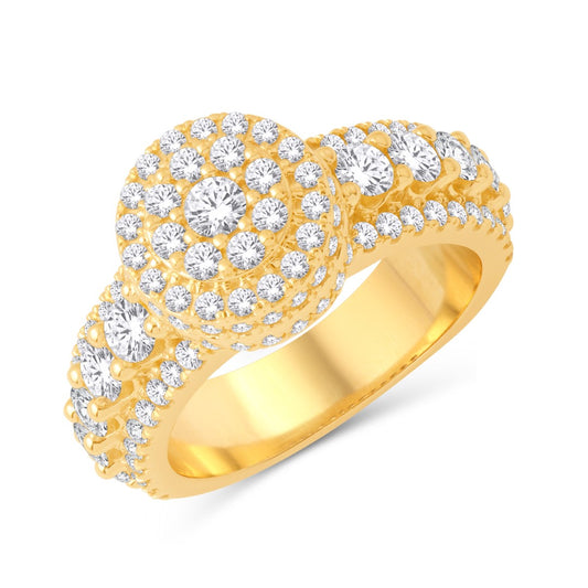 14K All Yellow Gold 3.50 Carat Round Mens Ring-0332005-ALY