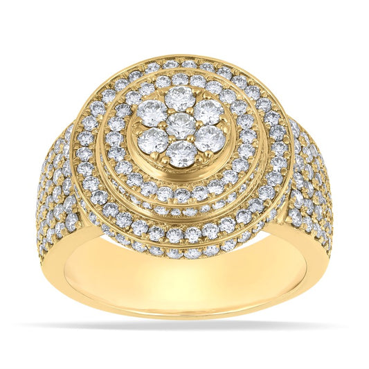 10KT Yellow Gold 2.89 Carat Round Mens Ring-0350001-YG