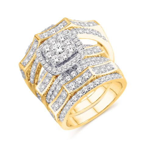 10KT Yellow Gold 3.00 Carat Cushion Trio Set-0425556-YG