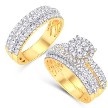 10KT Yellow Gold 2.00 Carat Round Trio Set-0425824-YG