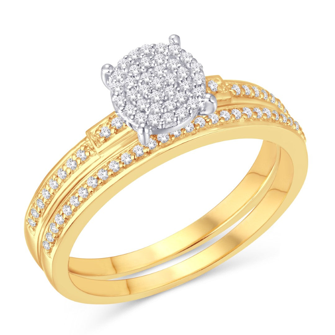 10KT Yellow Gold 0.25 Carat Round Bridal Ring-0526088-YG