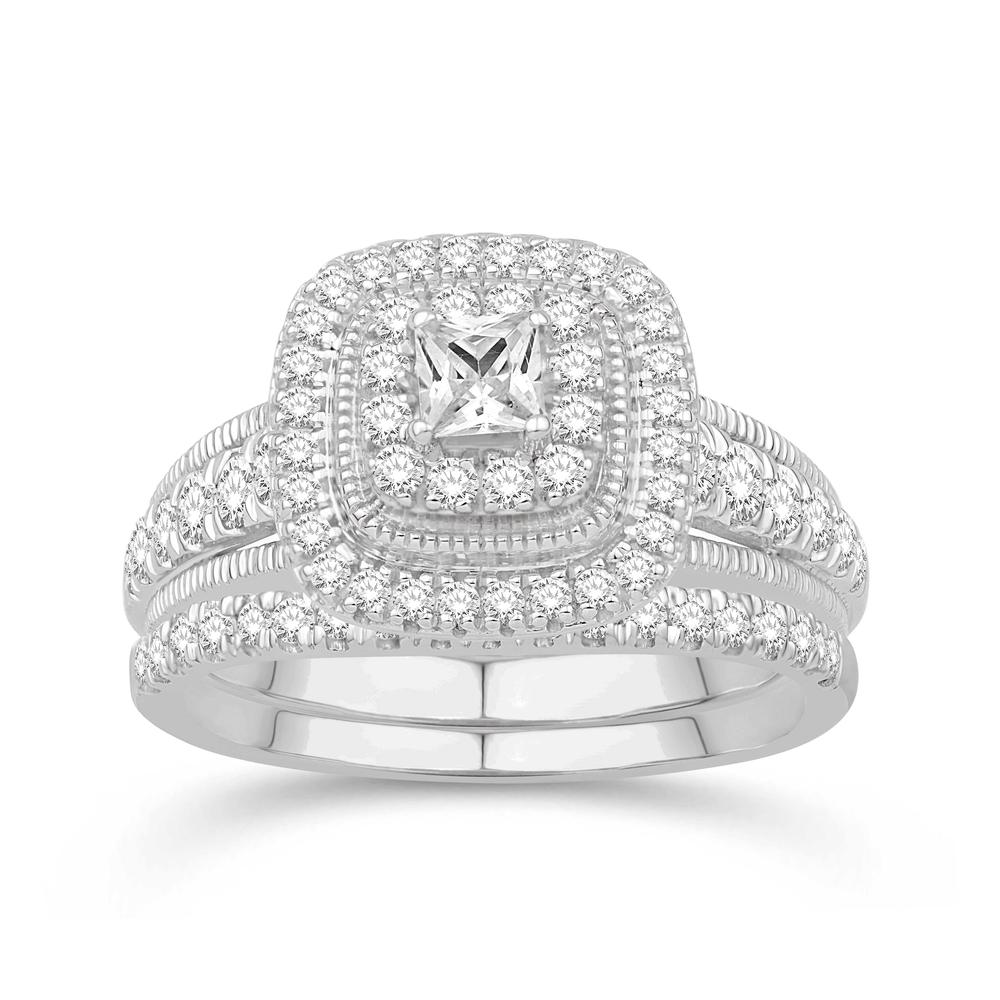 14K White Gold 0.98 Carat Uno Bridal Ring-0532645-WG