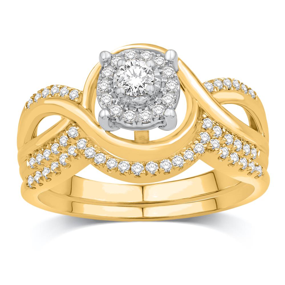 14K Yellow Gold 0.36 Carat Round Bridal Ring-0532789-YG