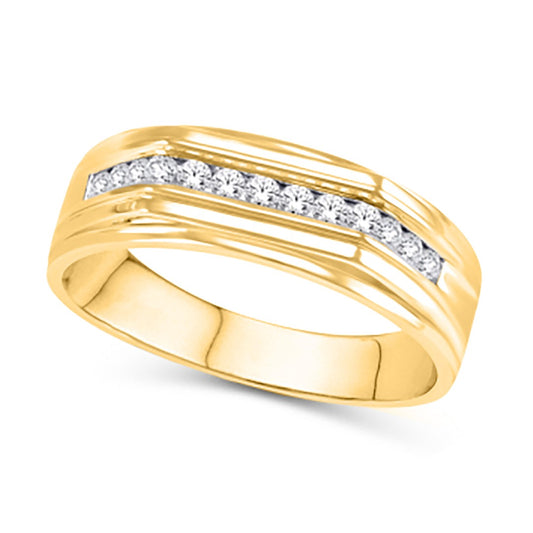 10KT Yellow Gold 0.25 Carat Classic Mens Band-0625090-YG