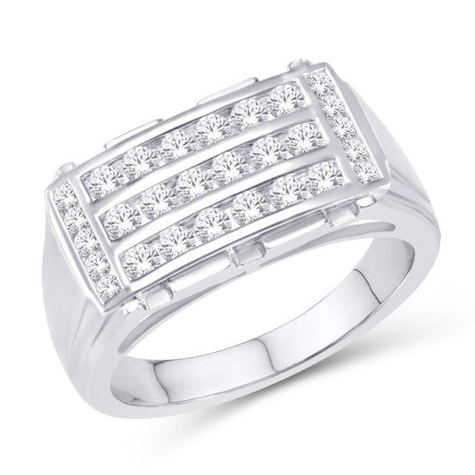 10KT White Gold 1.00 Carat Classic Mens Band-0625100-WG