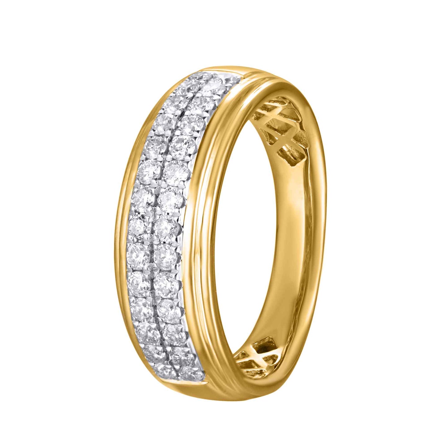 14K Yellow Gold 0.70 Carat Classic Mens Band-0625111-YG