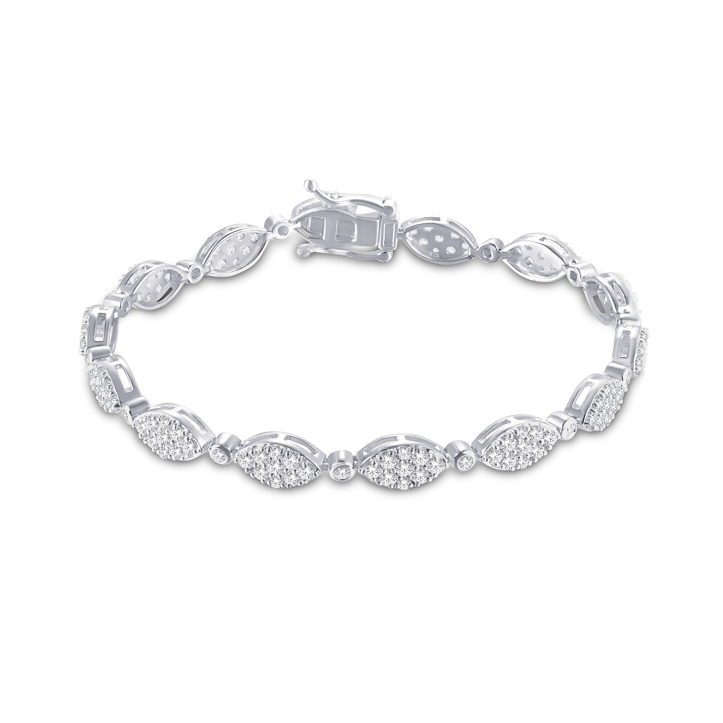 10KT White Gold 3.00 Carat Marquise Ladies Bracelet-1225824-WG