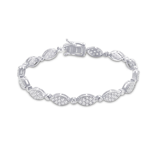 10KT White Gold 3.00 Carat Marquise Ladies Bracelet-1225824-WG