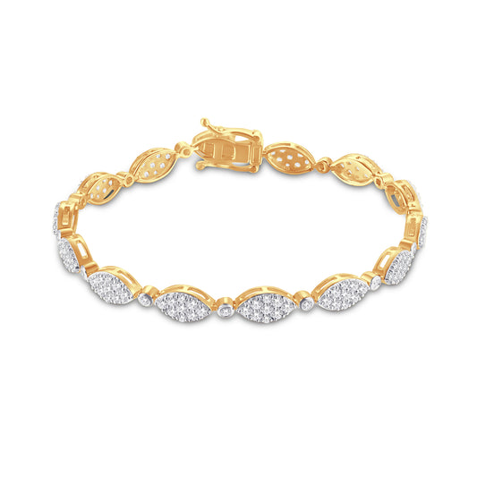 10KT Yellow Gold 3.00 Carat Marquise Ladies Bracelet-1225824-YG