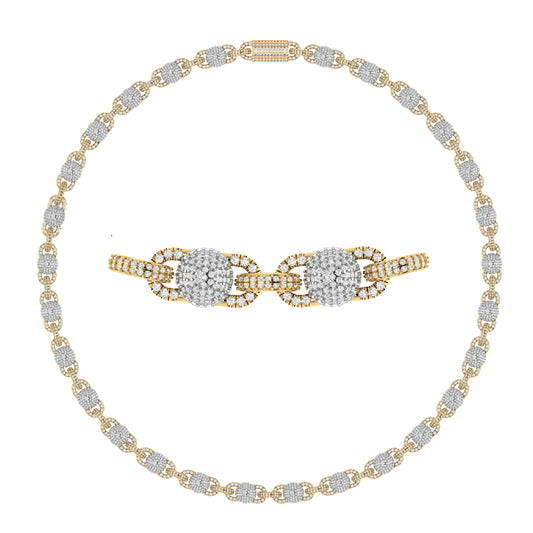 10KT Two-Tone (Yellow and White) Gold 15.78 Carat Fancy Statement Necklace-1430027-YW