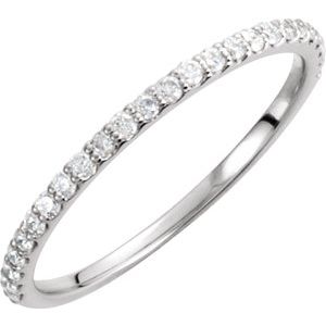 14K White 1/4 CTW Natural Diamond Band