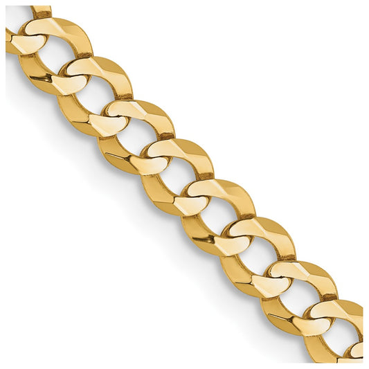 14k 3.7mm Lightweight Flat Cuban Chain