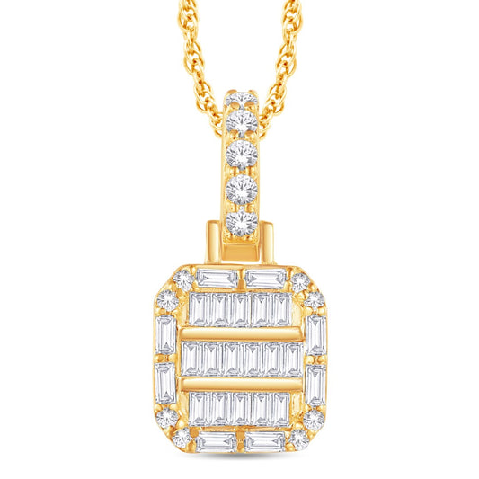 10KT All Yellow Gold 0.33 Carat Cushion Pendant-0825817-ALY